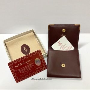MUST DE CARTIER VINTAGE LEATHER SQUARE COIN PURSE